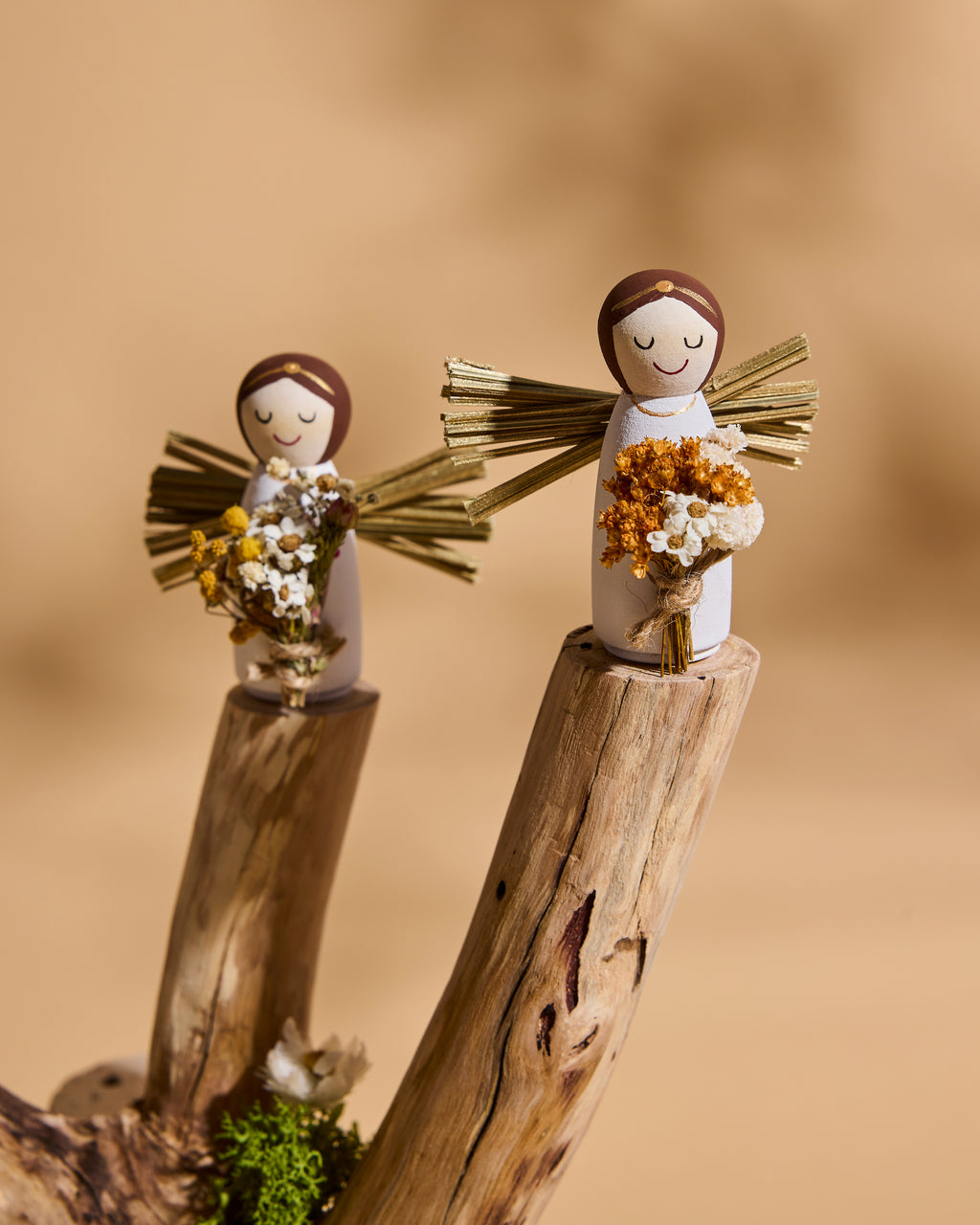 Handcrafted Giving Angel keepsakes with preserved flower bouquets, created to be given as meaningful gifts.